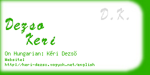 dezso keri business card